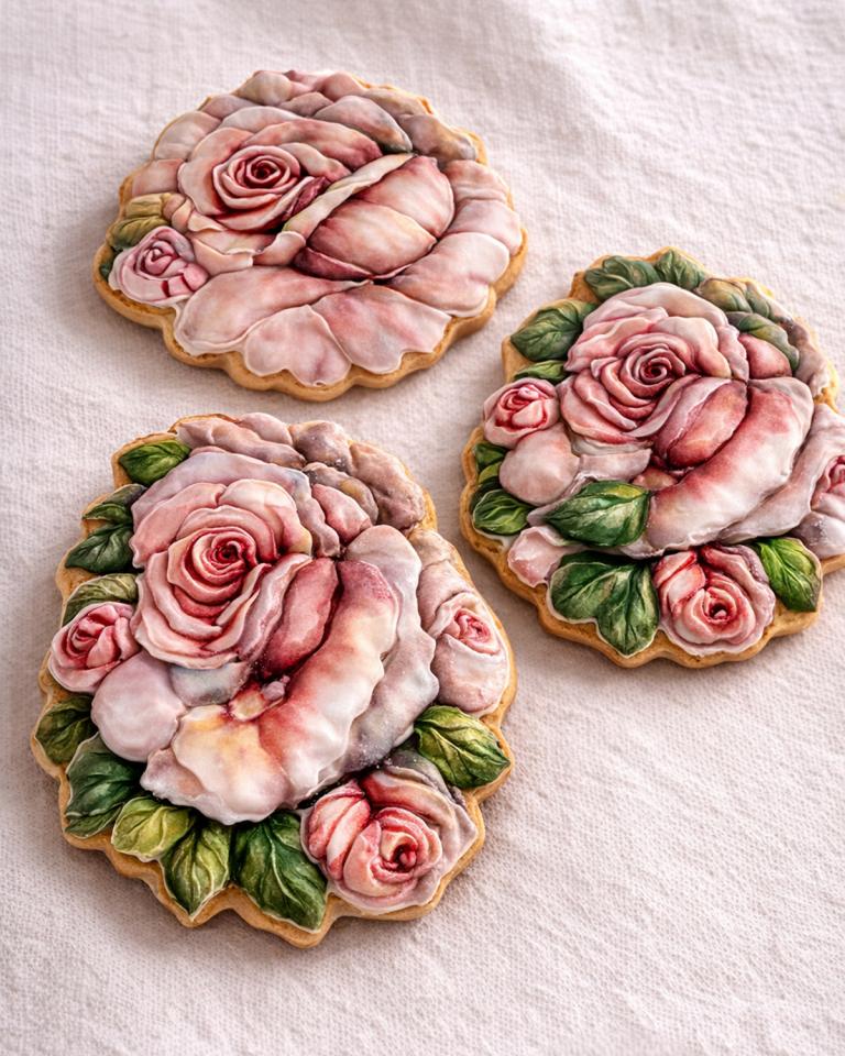 Painted Rose (12 biscotti da 13 cm)